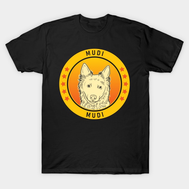 Mudi Dog Portrait T-Shirt by millersye